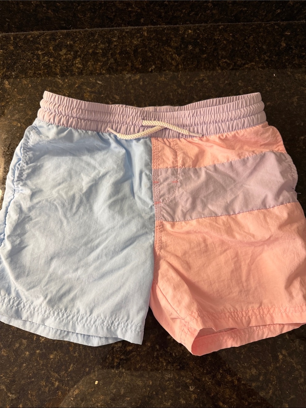 The Beaufort Bonnet Company Lavender and White Swim Shorts